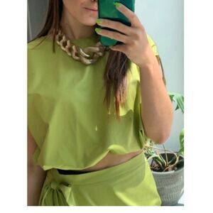 NWT Devotion Twins Ianthi Top in Dark Lime Sz. S